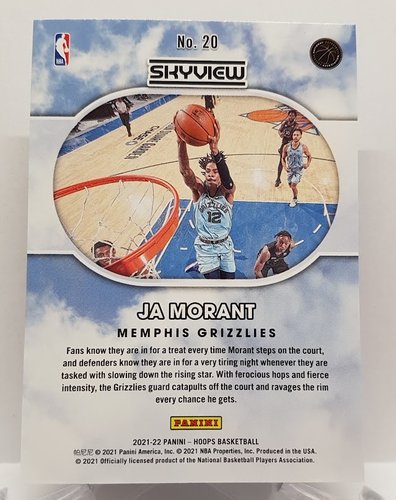 2021-22 Panini Hoops Skyview Ja Morant Grizzlies #20