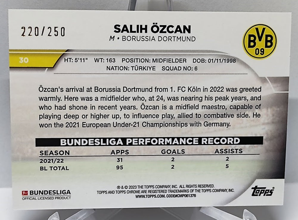 2022-23 Topps Chrome X-Fractor RC Salih Özcan Dortmund 220/250 #30