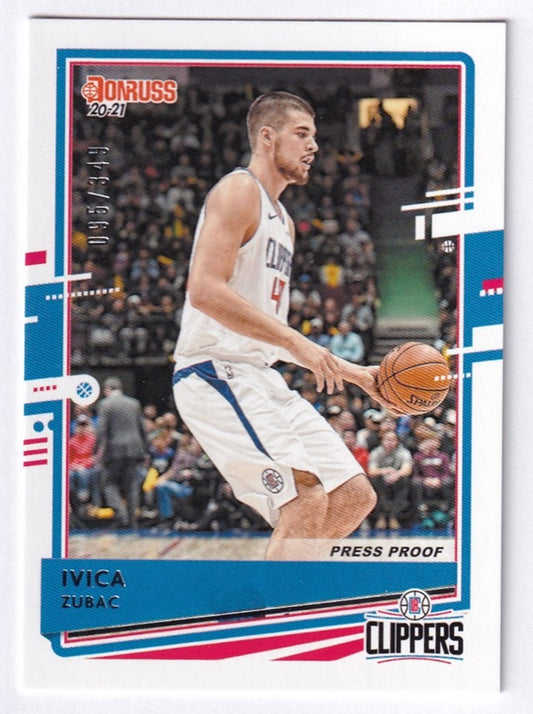 2020-21 Panini Donruss Press Proof Ivica Zubac Clippers 095/349 #133