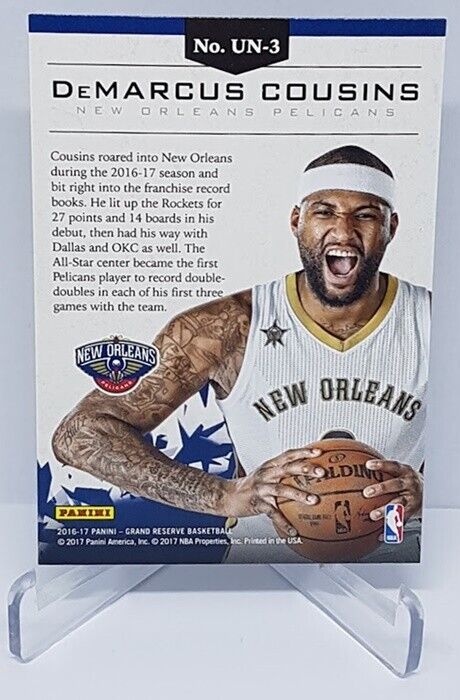 2016-17 Panini Grand Reserve Unbreakable DeMarcus Cousins Pelicans