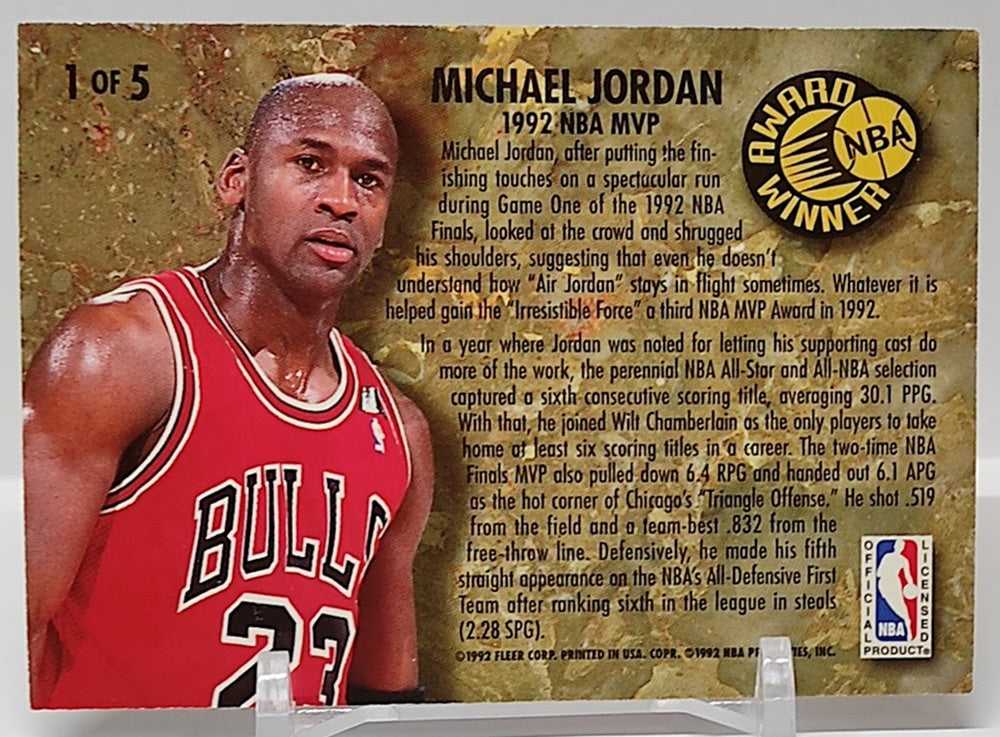 1992-93 Fleer Ultra Award Winner Team Michael Jordan Bulls #1 *2