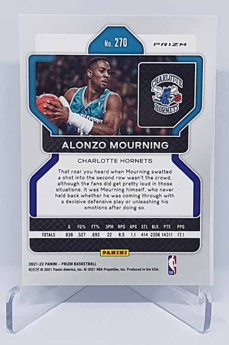 2021-22 Panini Prizm Silver Prizm Alonzo Mourning Charlotte Hornets #270