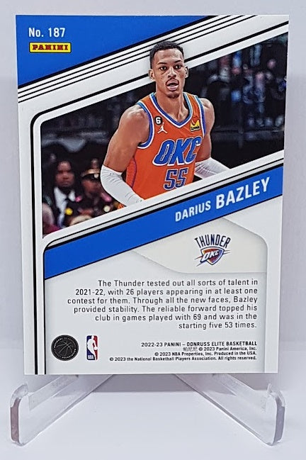 2022-23 Panini Donruss Elite Orange Darius Bazley OKC Thunder #187