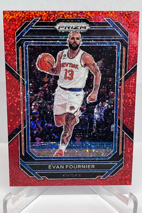2022-23 Panini Prizm Red Sparkle Evan Fournier New York Knicks #8