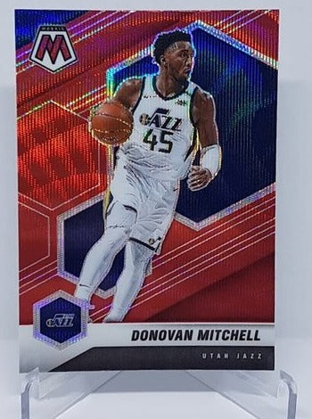 2020-21 Panini Mosaic TMall Red Wave Prizm Donovan Mitchell Jazz #64