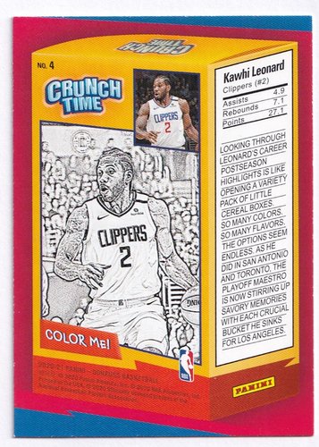 2020-21 Panini Donruss Kawhi Leonard LA Clippers #4