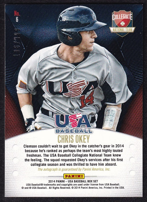 2014 Panini USA Baseball National Team Signatures Chris Okey 106/399