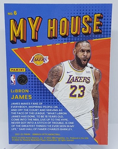 2021-22 Panini Donruss Optic My House Lebron James Lakers #6