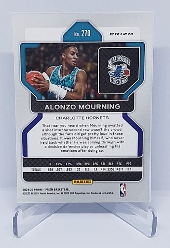 2021-22 Panini Prizm 75th Anniversary Diamond Blue Alonzo Mourning Hornets #270