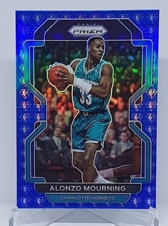 2021-22 Panini Prizm 75th Anniversary Diamond Blue Alonzo Mourning Hornets #270