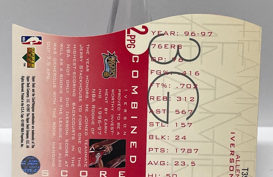 1997 Upper Deck Team Mates Die-Cut Allen Iverson 76ers #T39