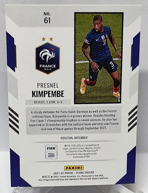 2021-22 Panini Score Red Laser RC Presnel Kimpembe France #61