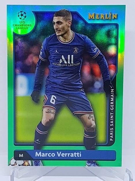 2022 Topps Merlin UCL Green Marco Verratti Paris Saint-Germain 92/99 #88