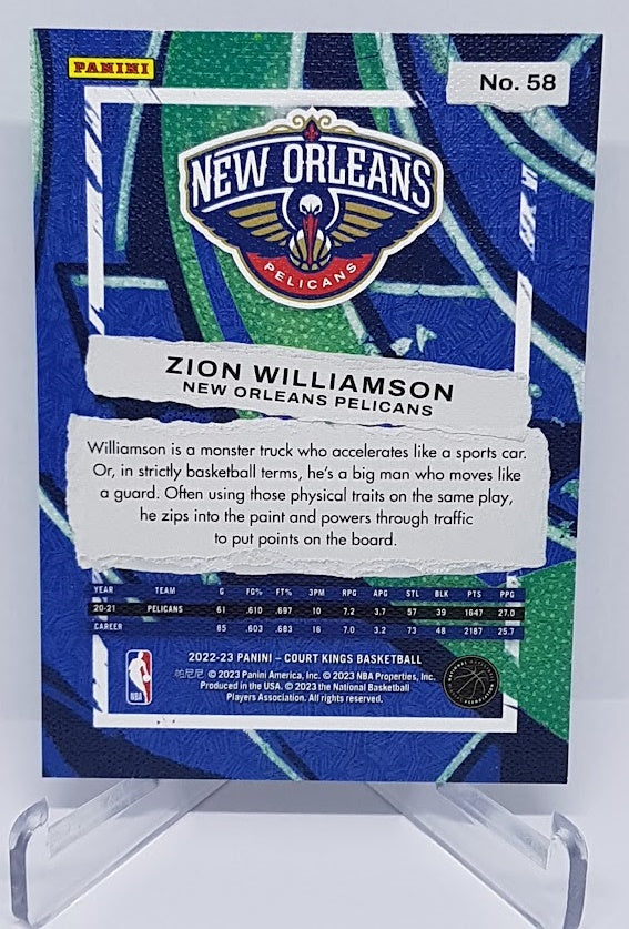 2022-23 Panini Court Kings Zion Williamson Pelicans #58