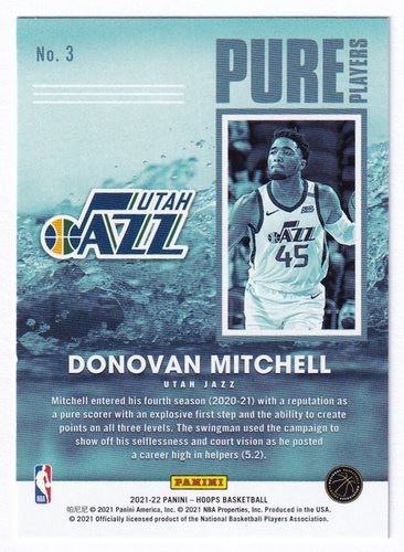 2021-22 Panini Hoops Donovan Mitchell Jazz #3