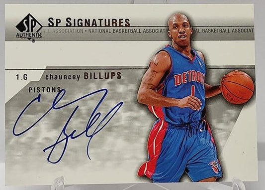 2004 Upper Deck SP Signatures on Card Chauncey Billups Pistons *2