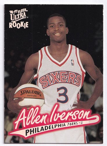 1996 Fleer Ultra Rookie RC Allen Iverson 76ers #82