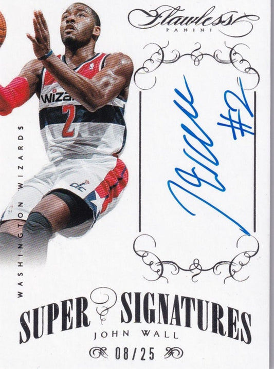 2013-14 Panini Flawless Super Signatures on Card John Wall Wizards 08/25