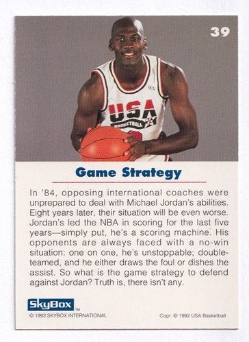 1992 Skybox USA Michael Jordan Chicago Bulls #39