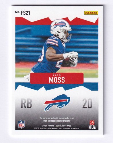 2021 Panini Score First Score GOLD Mem Zack Moss Bills