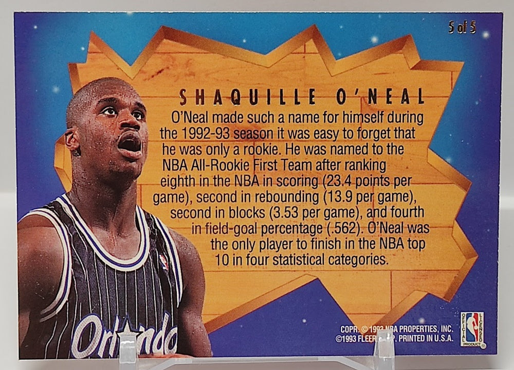 1993-94 Fleer Ultra All-Rookie Shaquille O'Neal Orlando #5 *2