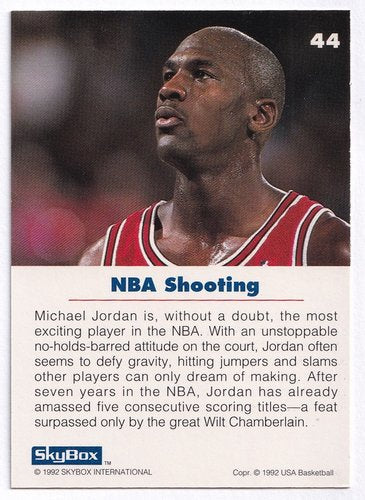 1992 Skybox USA Michael Jordan Chicago Bulls #44