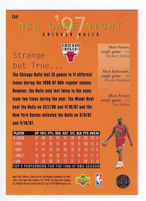 1997 Upper Deck NBA Game Night Michael Jordan Bulls #159