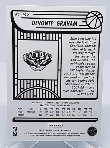 2022-23 Panini Hoops Teal Explosion Devonte Graham Pelicans #145