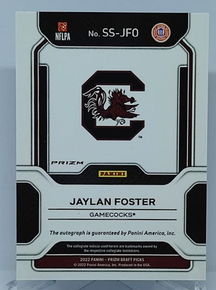 2022 Panini Prizm Draft Picks Sensational Signatures Silver Jaylan Foster *1