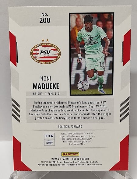 2021-22 Panini Score Red Laser RC Noni Madueke Eindhoven #200