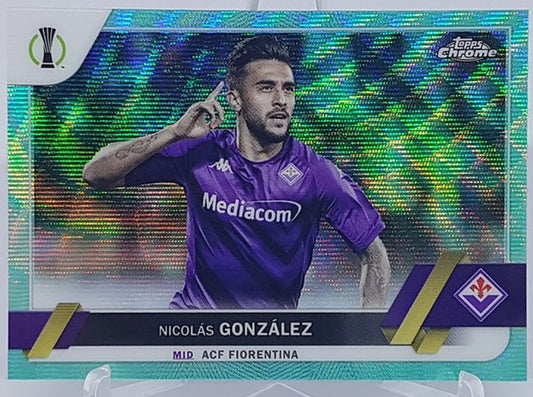 2023 Topps Chrome Aqua Nicolas Gonzales Fiorentina 189/199 #77