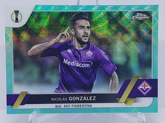 2023 Topps Chrome Aqua Nicolas Gonzales Fiorentina 189/199 #77