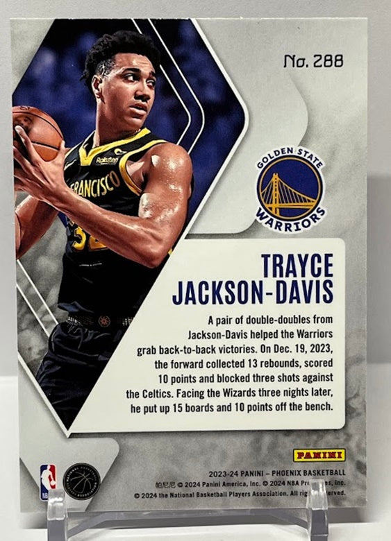 2023-24 Panini Phoenix Blue Cracked Ice RC Trayce Jackson-Davis Warriors #288