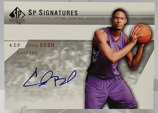 2004 Upper Deck SP Signatures on Card Chris Bosh Toronto Raptors *2